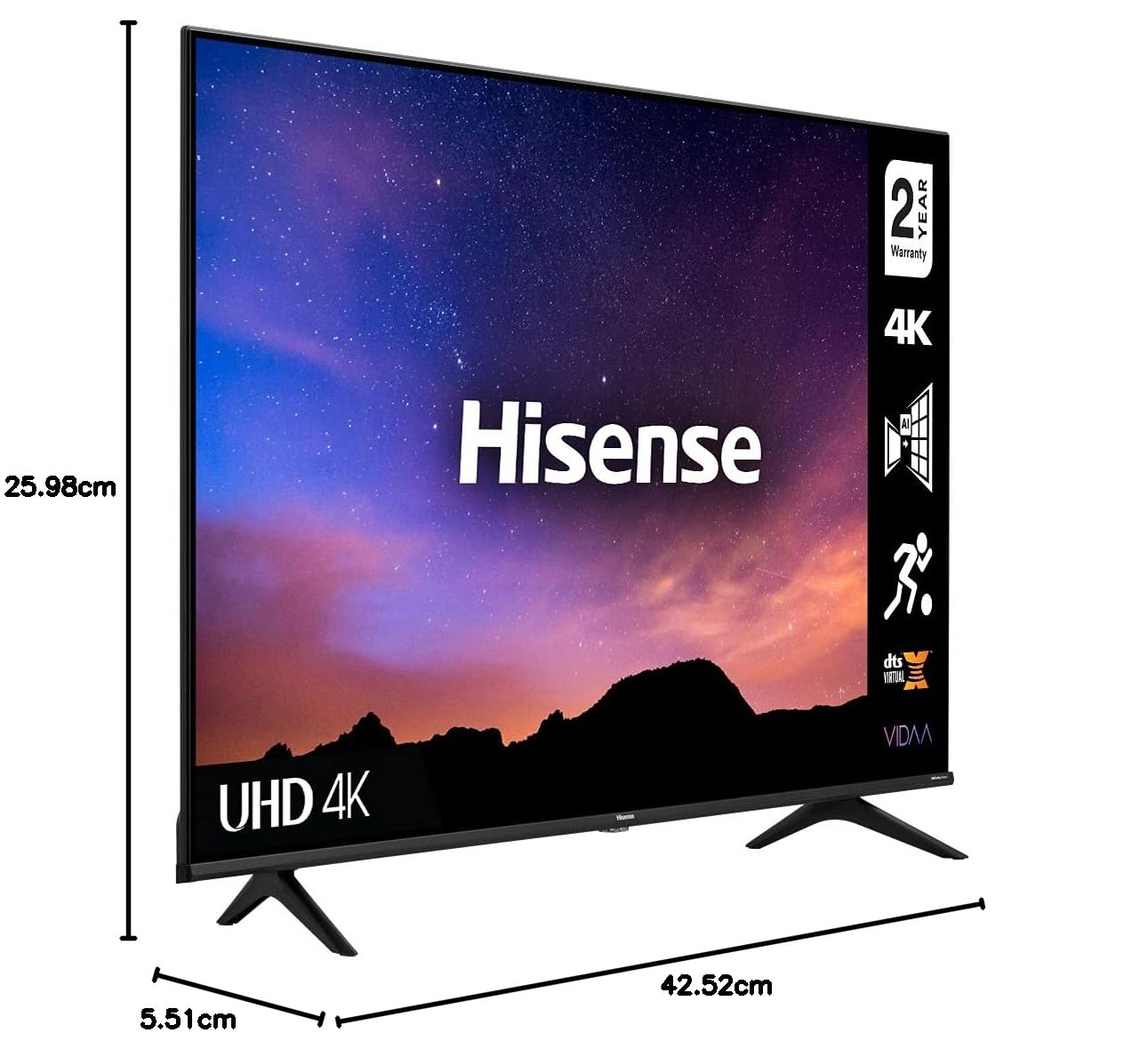 Hisense 43 Inch TV 4K UHD Smart TV, With Dolby Vision HDR, DTS